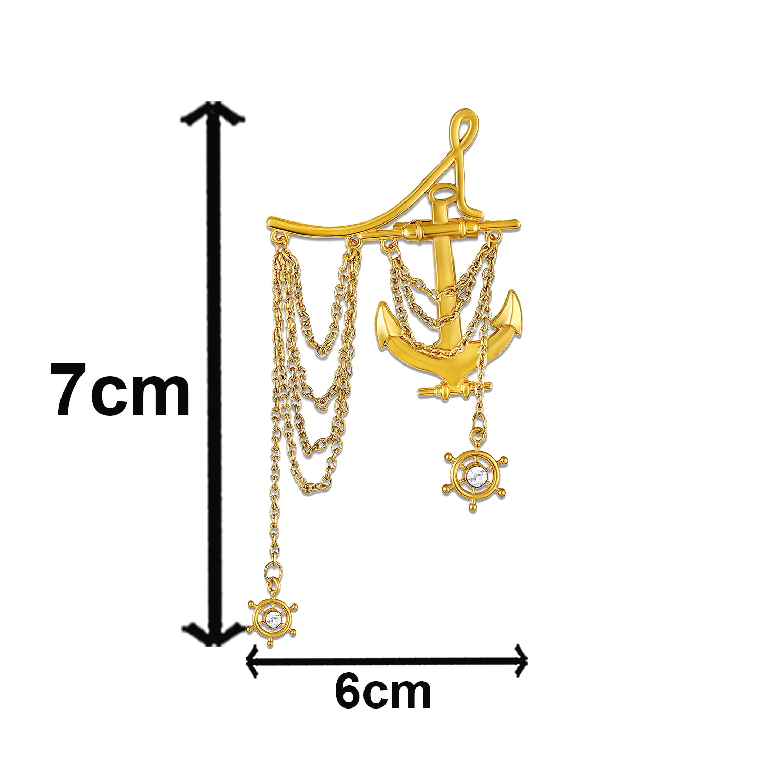 Nautica Anchor Gold Chain Brooch for Men