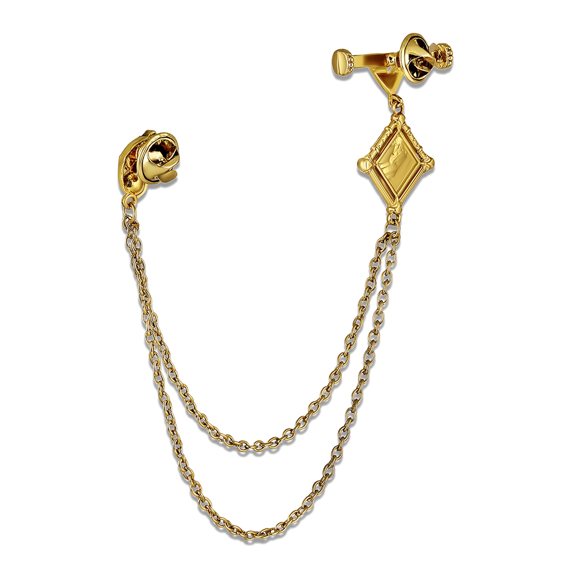 Royal Horse-Shaped Dual-Chain Enamel Brooch