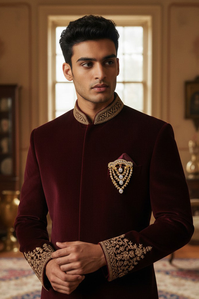 Regal Cascade Three Layer Teardrop Brooch for Men