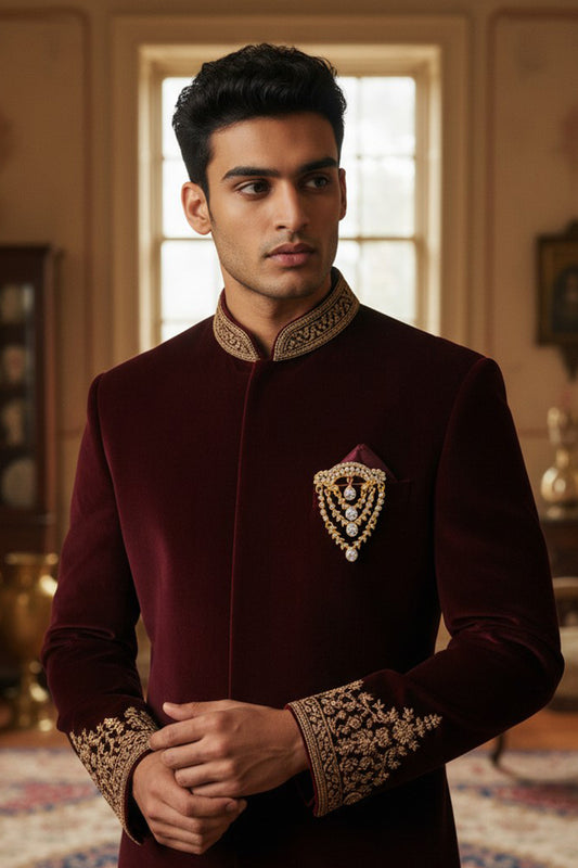 Regal Cascade Three Layer Teardrop Brooch for Men