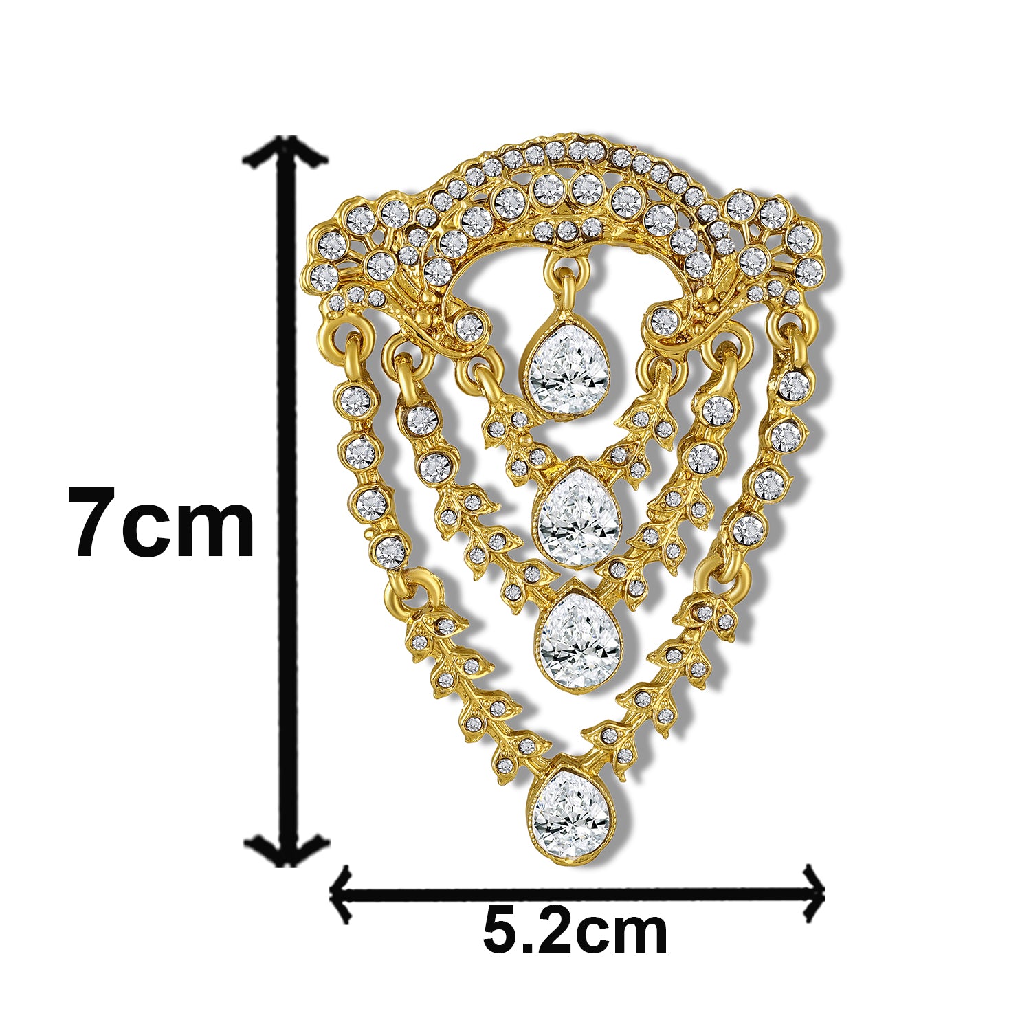 Regal Cascade Three Layer Teardrop Brooch for Men