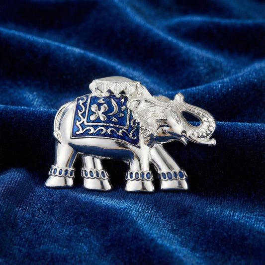 Meena Enamel Elephant-Shaped Unisex Brooch
