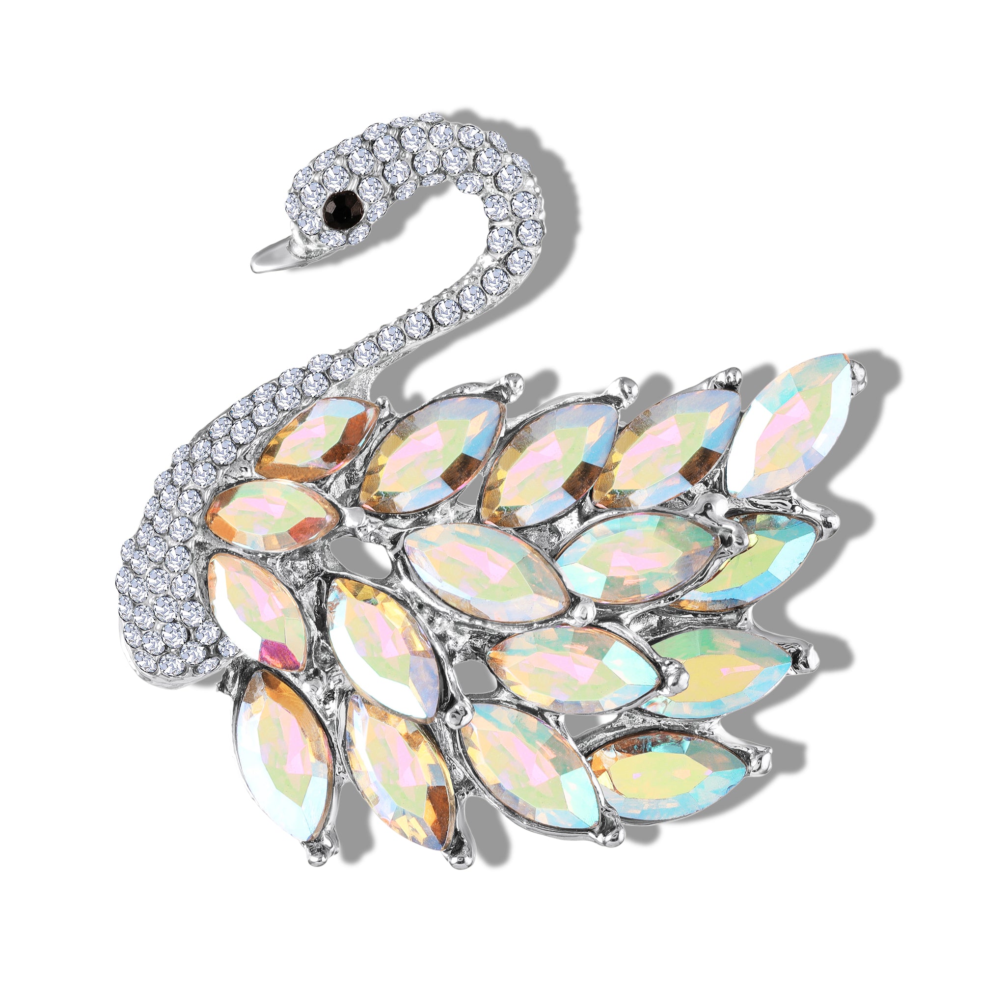 Sparkling Crystals Swan Brooch / Lapel Pin for Women