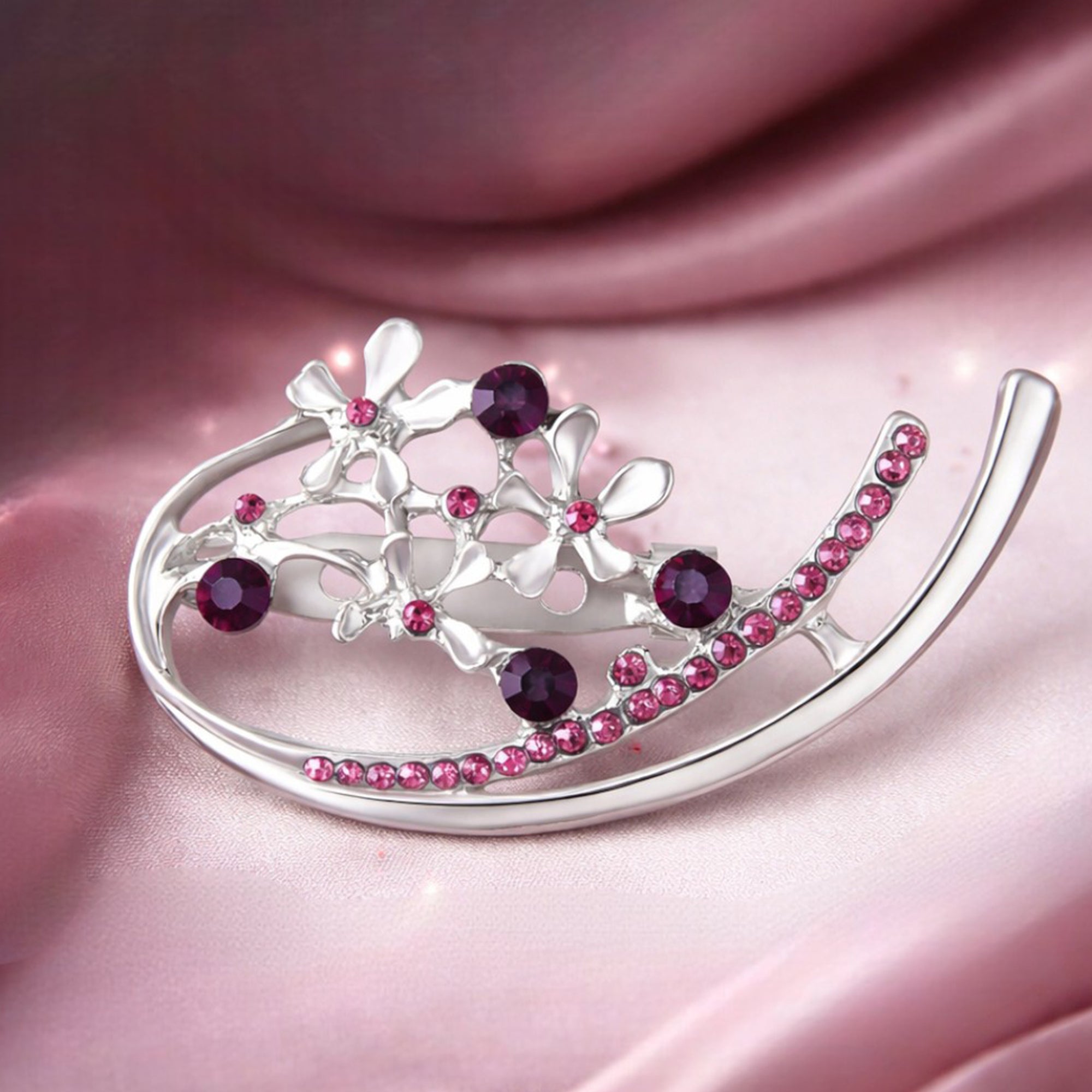 Floral Arc Colourful Brooch