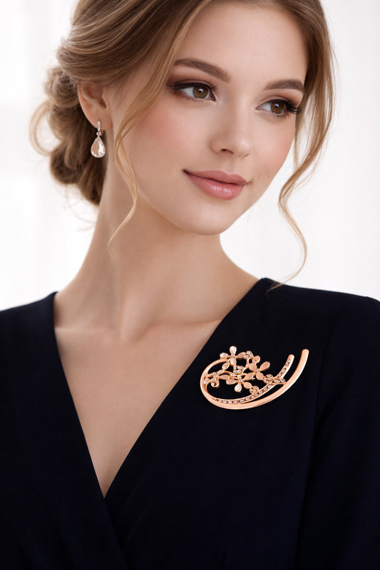 Floral Arc Colourful Brooch