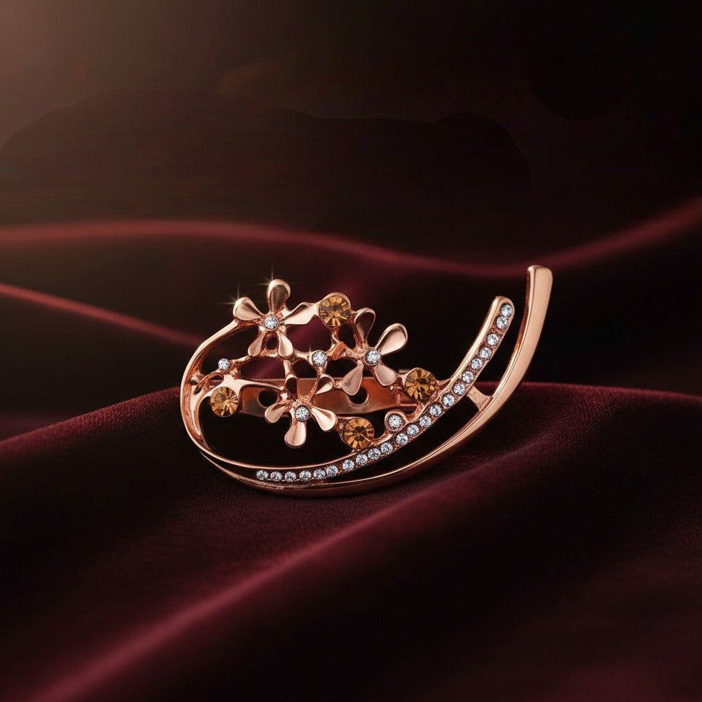 Floral Arc Colourful Brooch