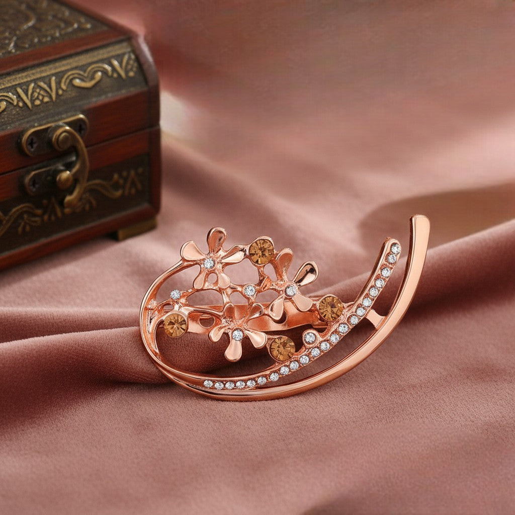Floral Arc Colourful Brooch