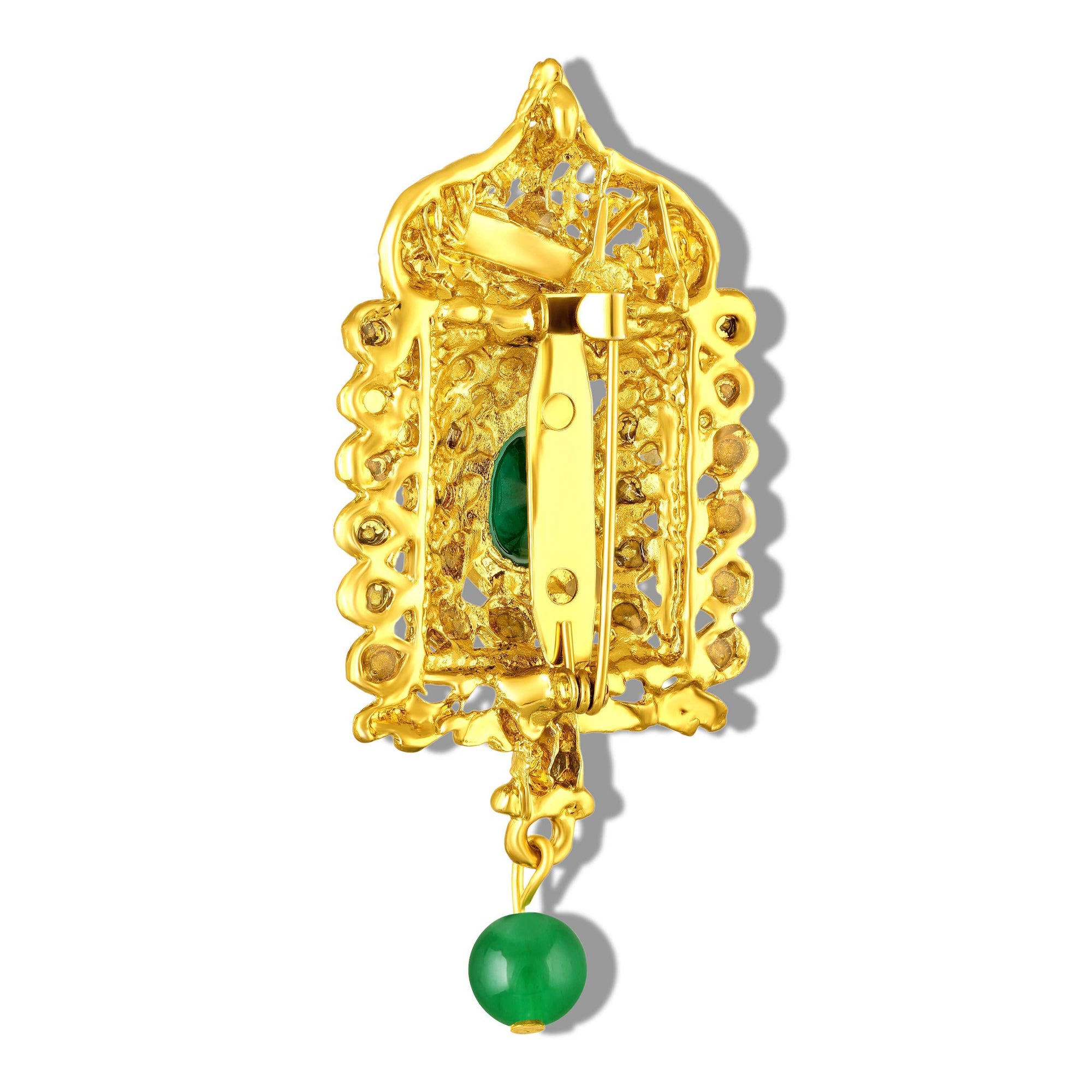 Royal Green and Red Crystals Studded Wedding Brooch