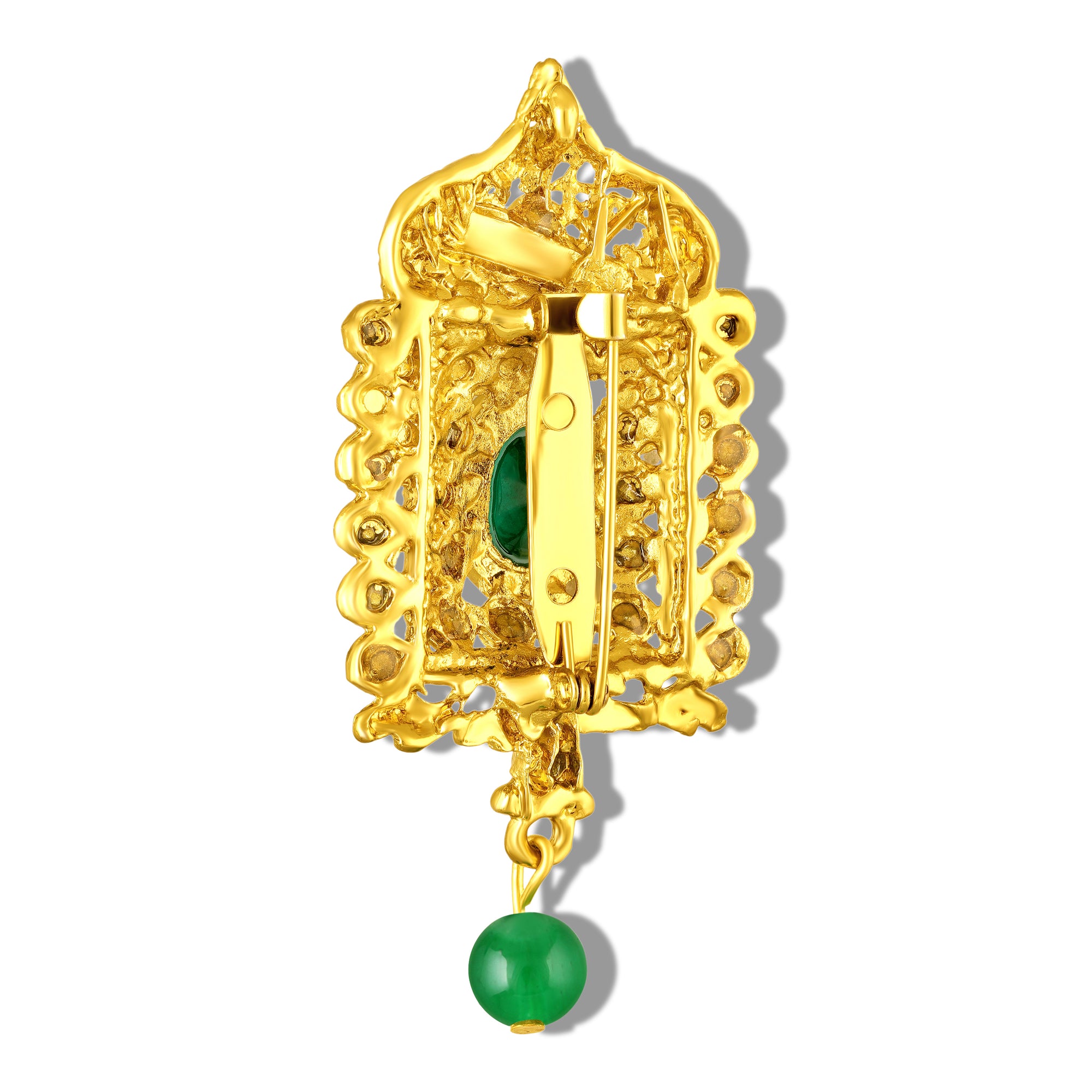 Royal Green and Red Crystals Studded Wedding Brooch