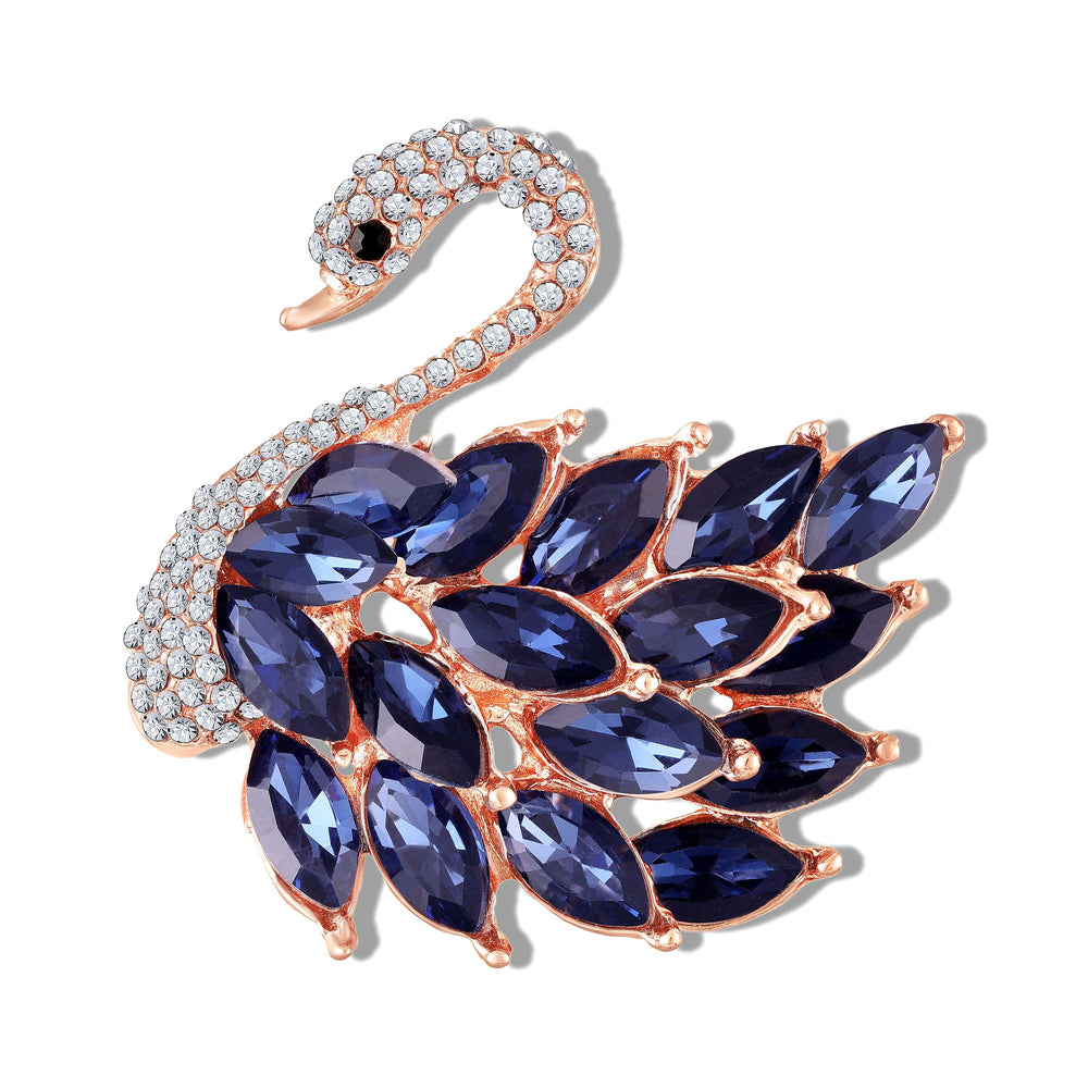 Sparkling Studded Crystals Swan-Shaped Brooch / Lapel Pin