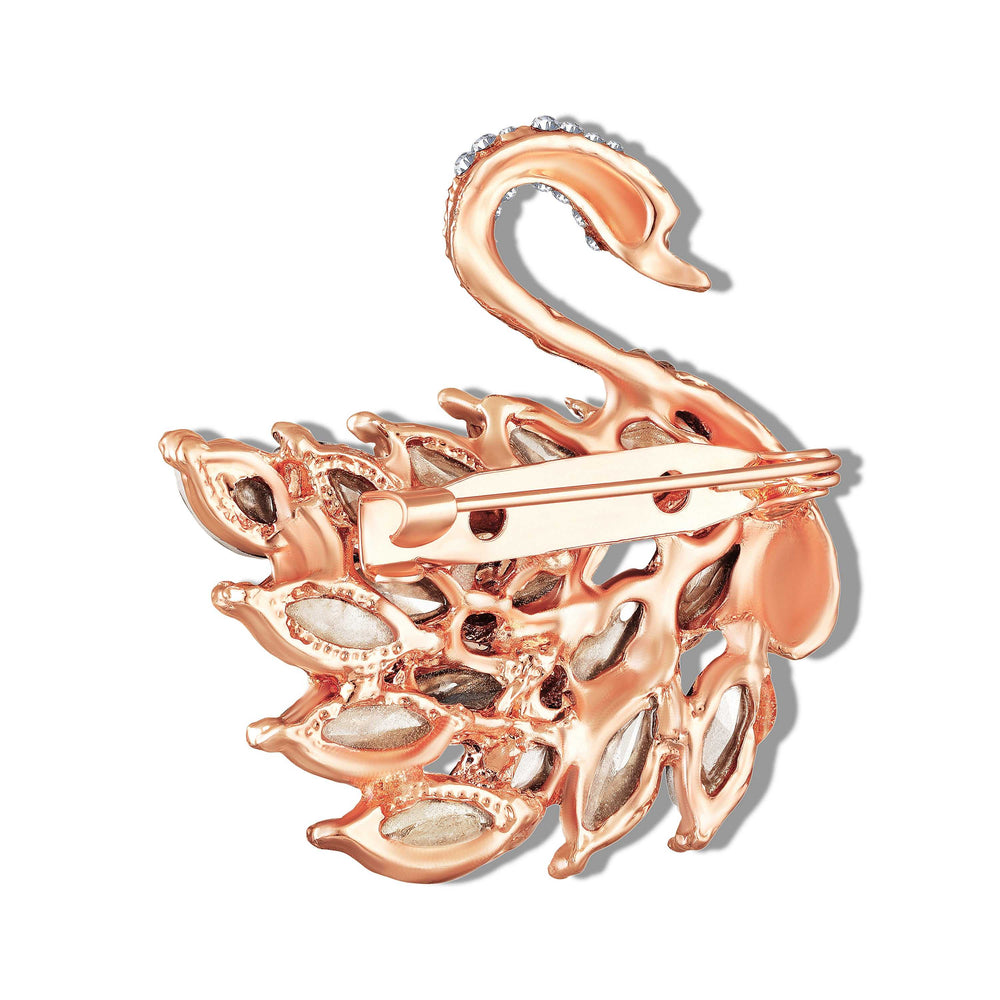 Sparkling Studded Crystals Swan-Shaped Brooch / Lapel Pin