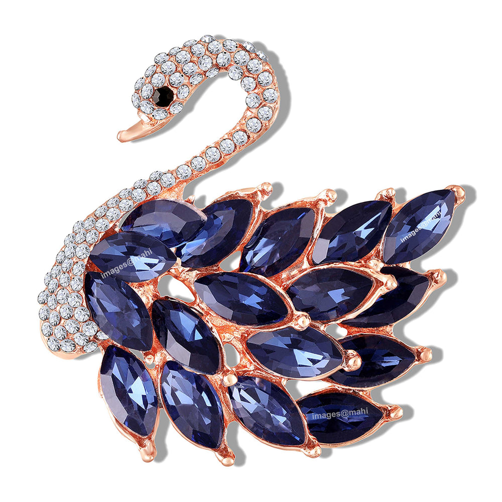 Sparkling Studded Crystals Swan-Shaped Brooch / Lapel Pin