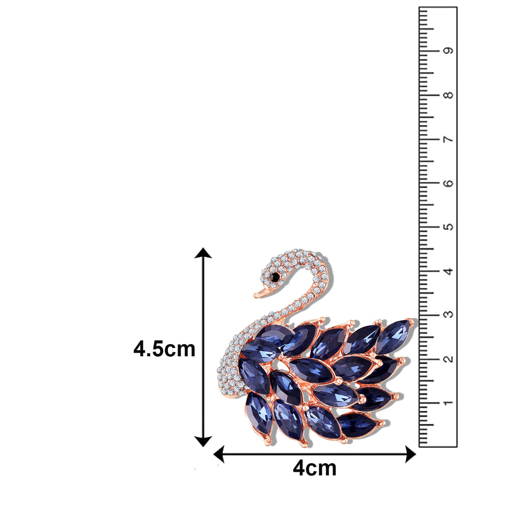 Sparkling Studded Crystals Swan-Shaped Brooch / Lapel Pin
