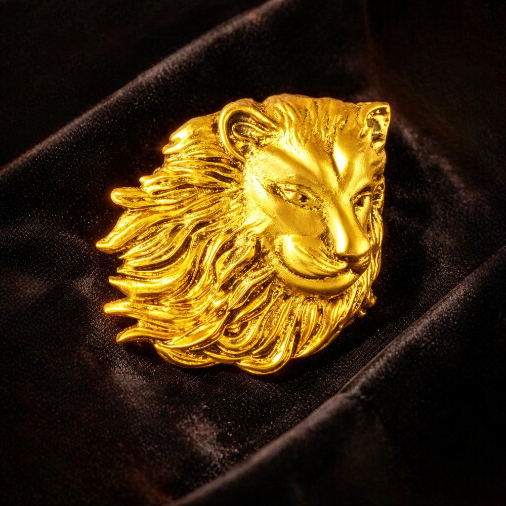 Royal Lion-Head-Shaped Brooch for Men