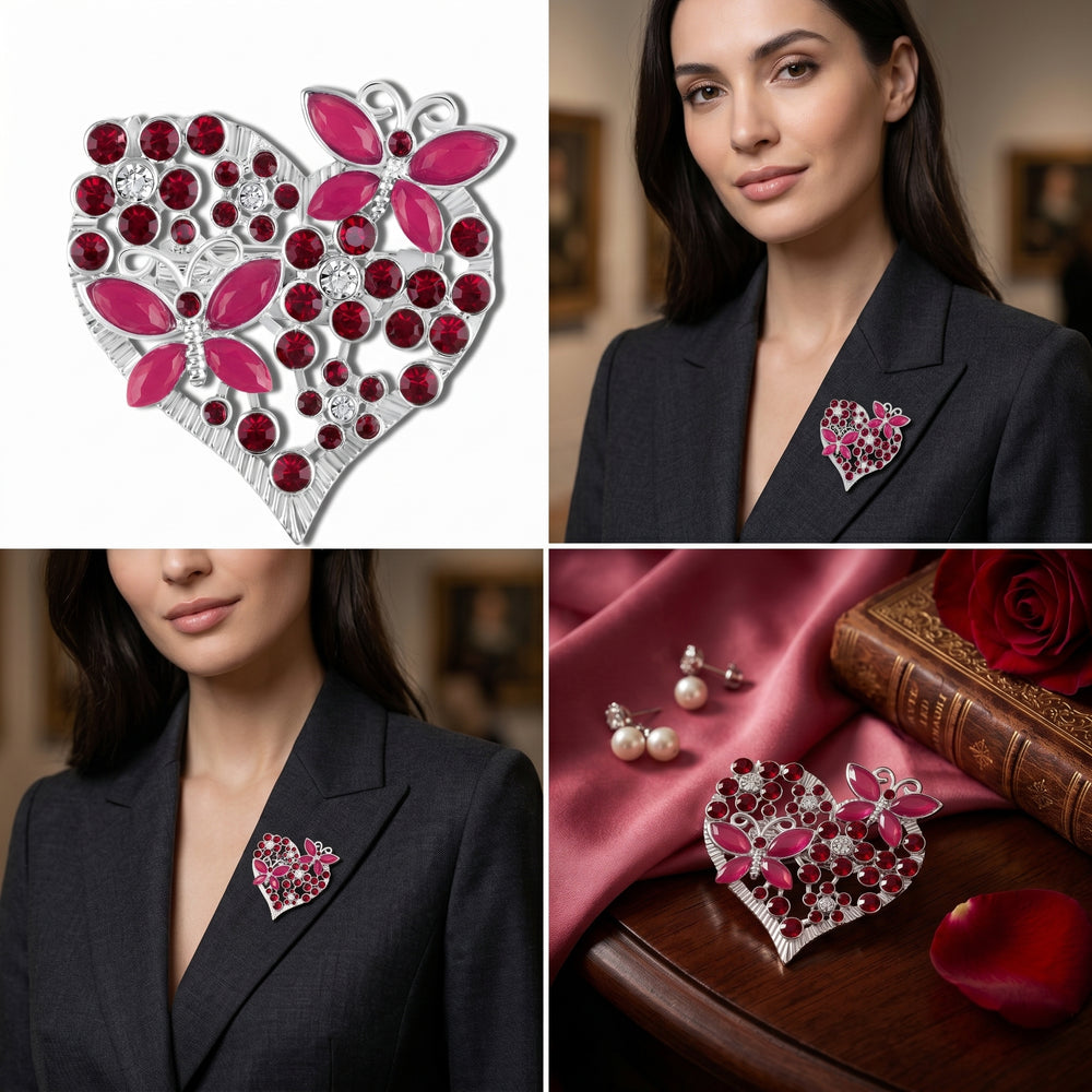 Butterfly Heart Brooch