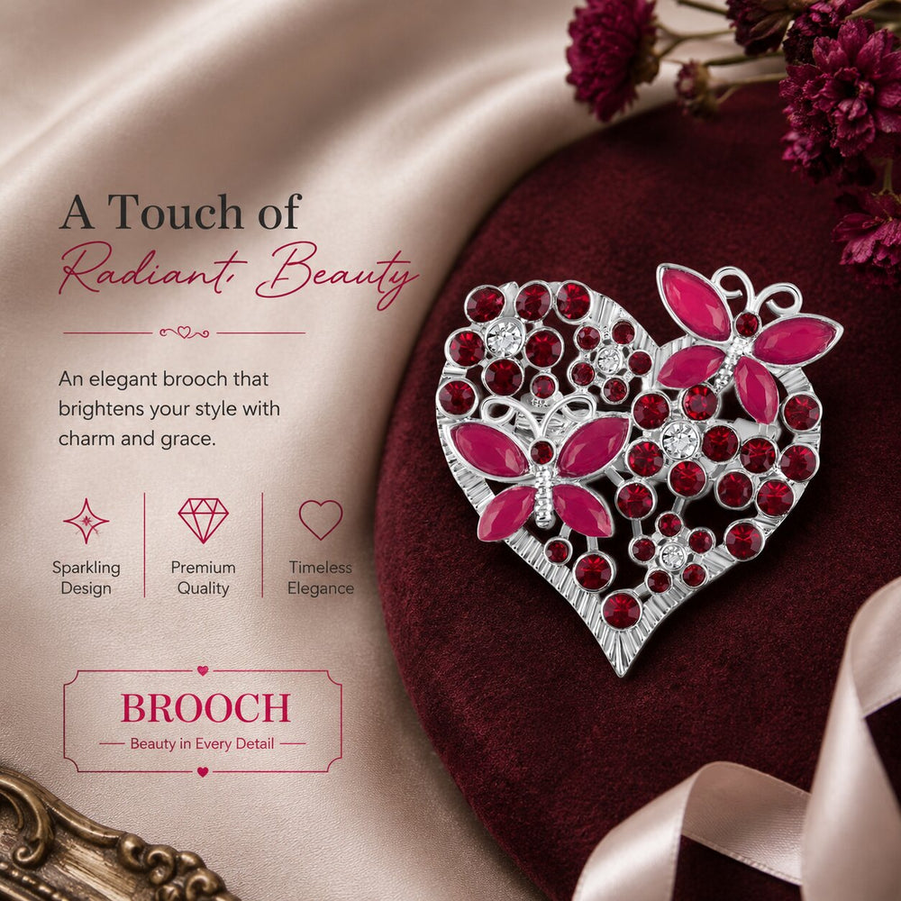 Butterfly Heart Brooch