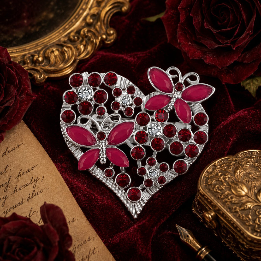 Butterfly Heart Brooch