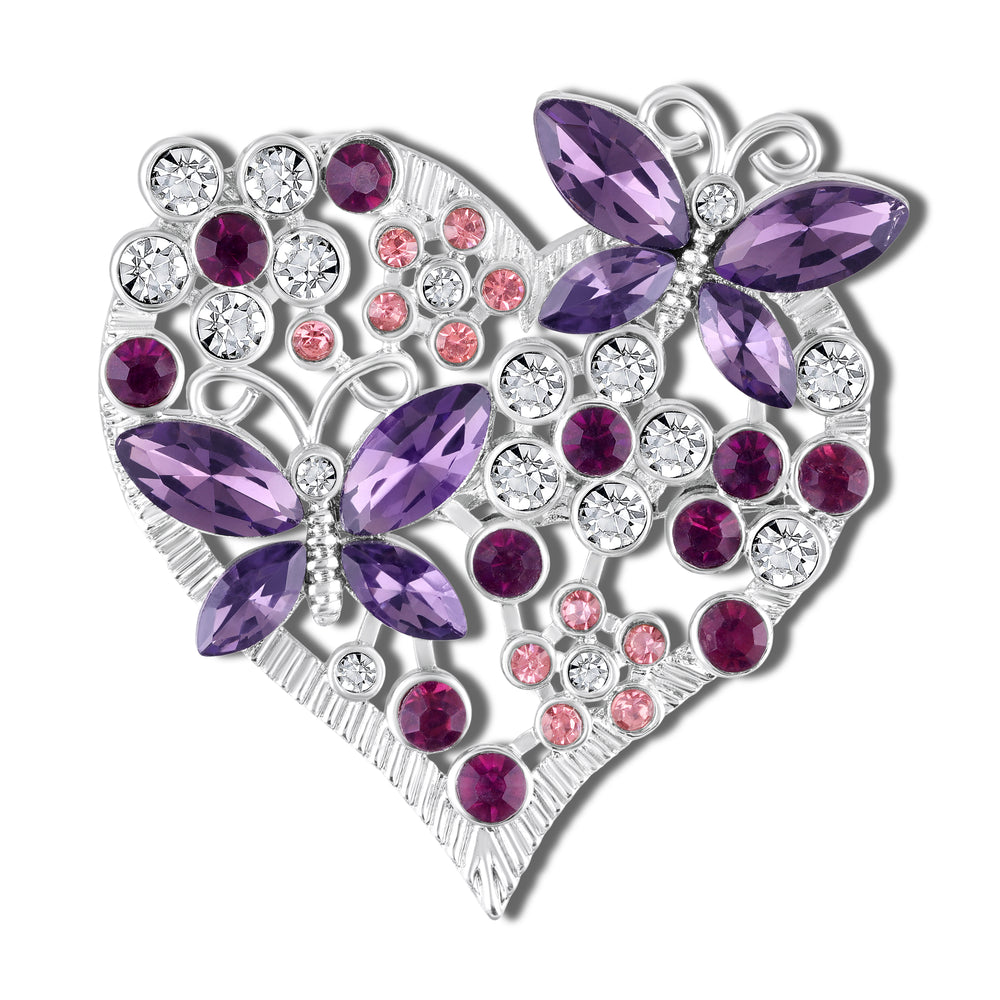 Butterfly Heart Brooch