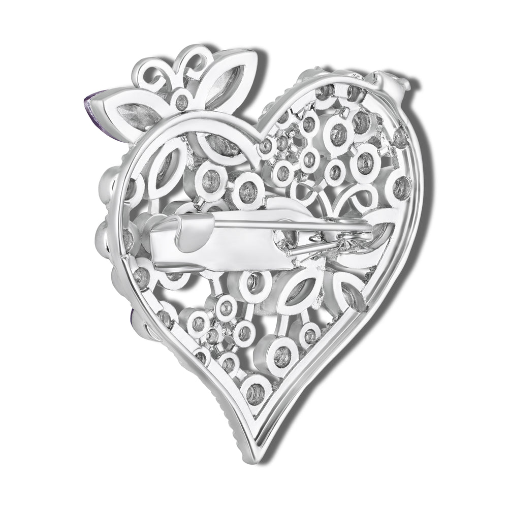 Butterfly Heart Brooch