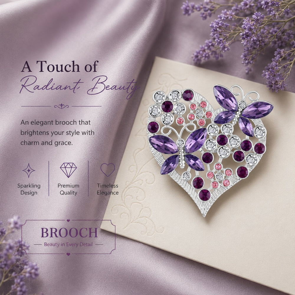 Butterfly Heart Brooch