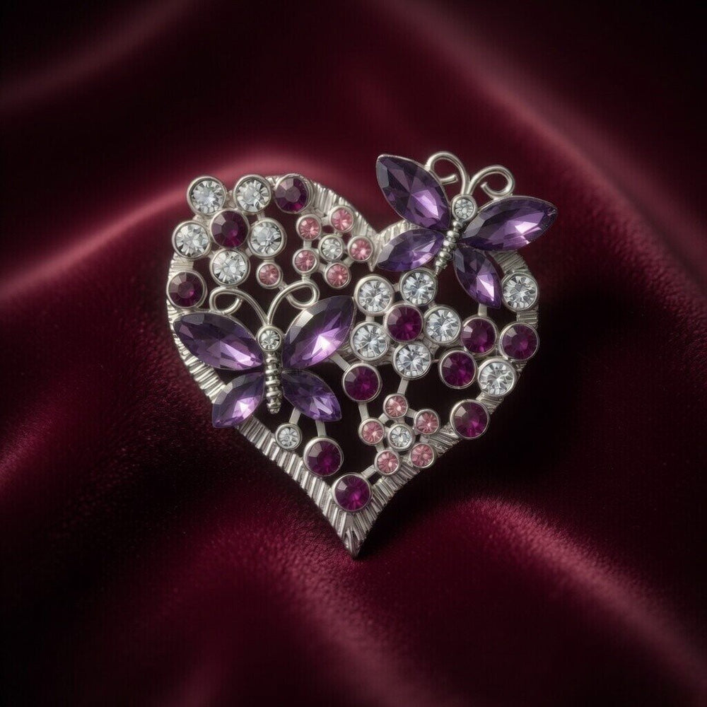 Butterfly Heart Brooch