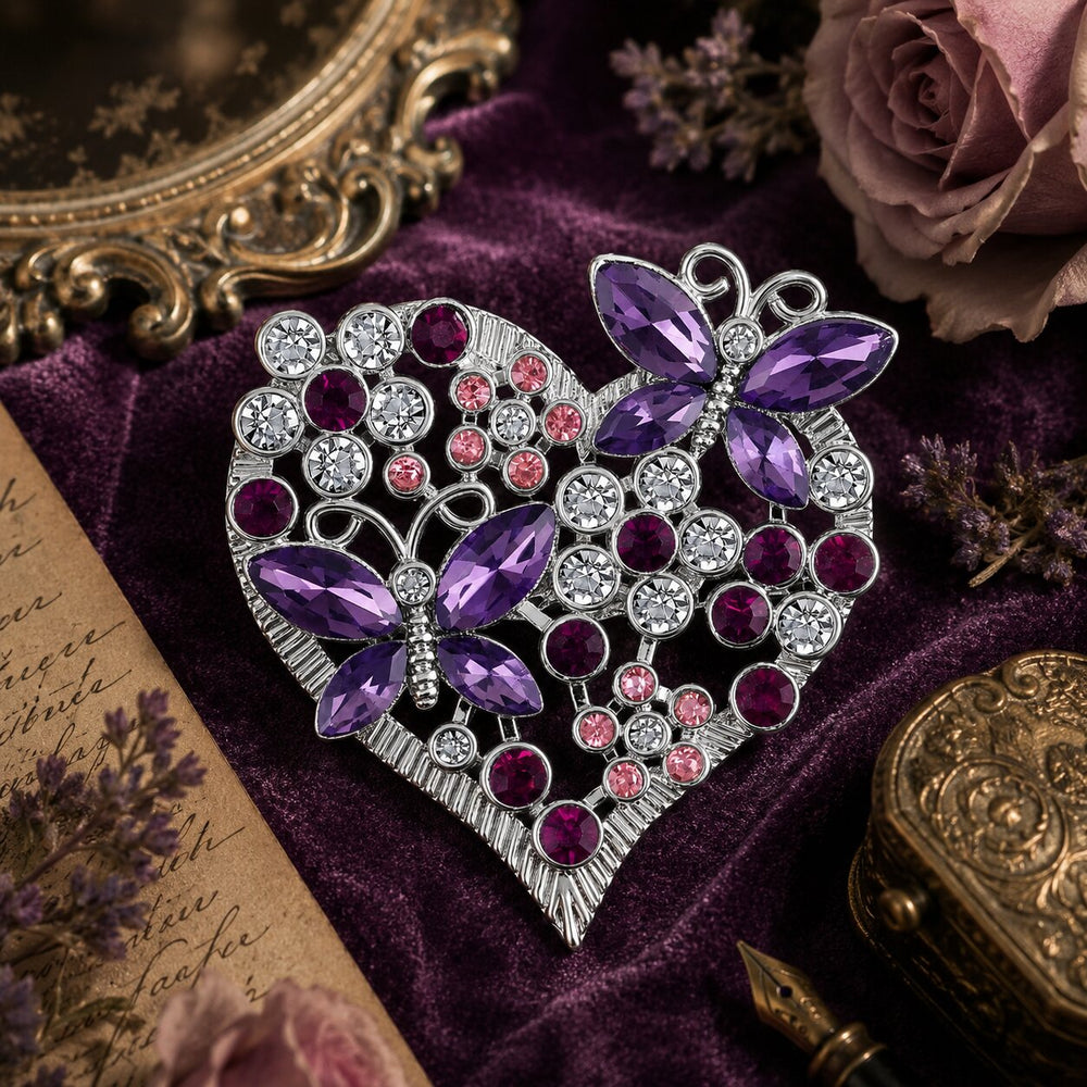 Butterfly Heart Brooch