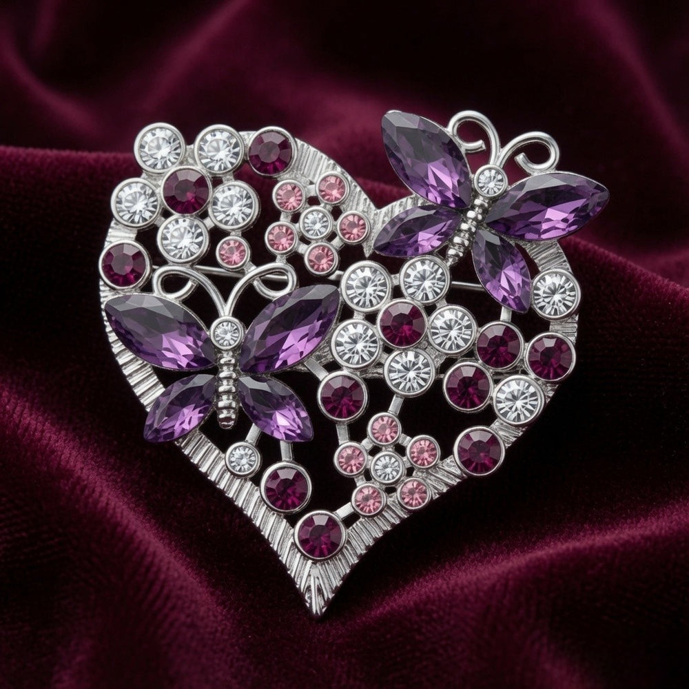 Butterfly Heart Brooch