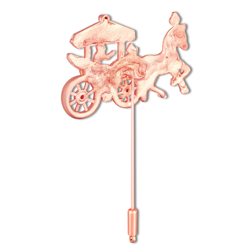 Enamel Horse Carriage Brooch Lapel Pin
