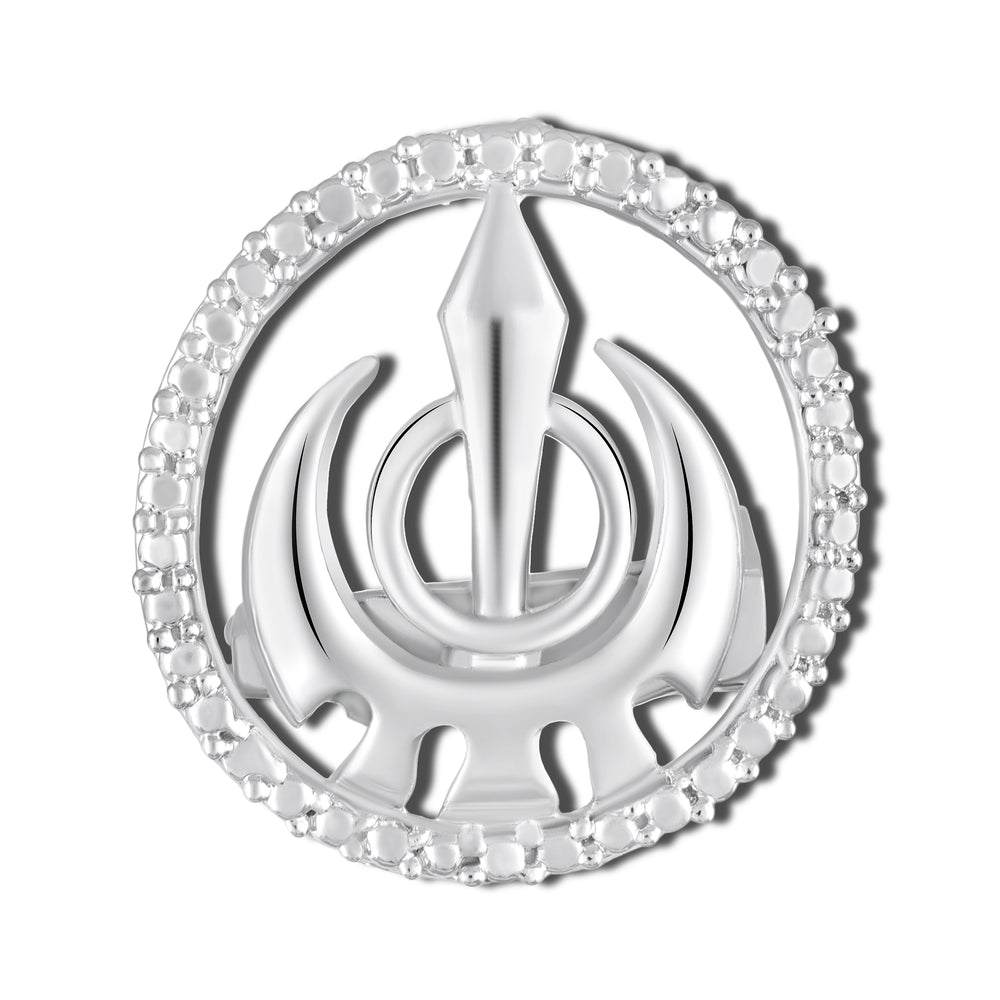 Silver Khanda Men’s Brooch