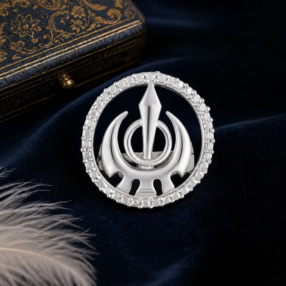 Silver Khanda Men’s Brooch