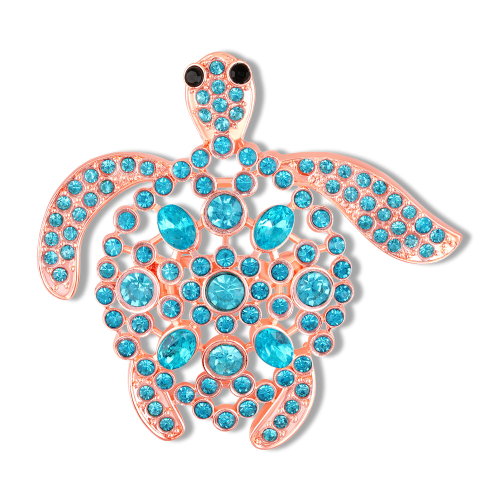 Crystal Sea Turtle Brooch