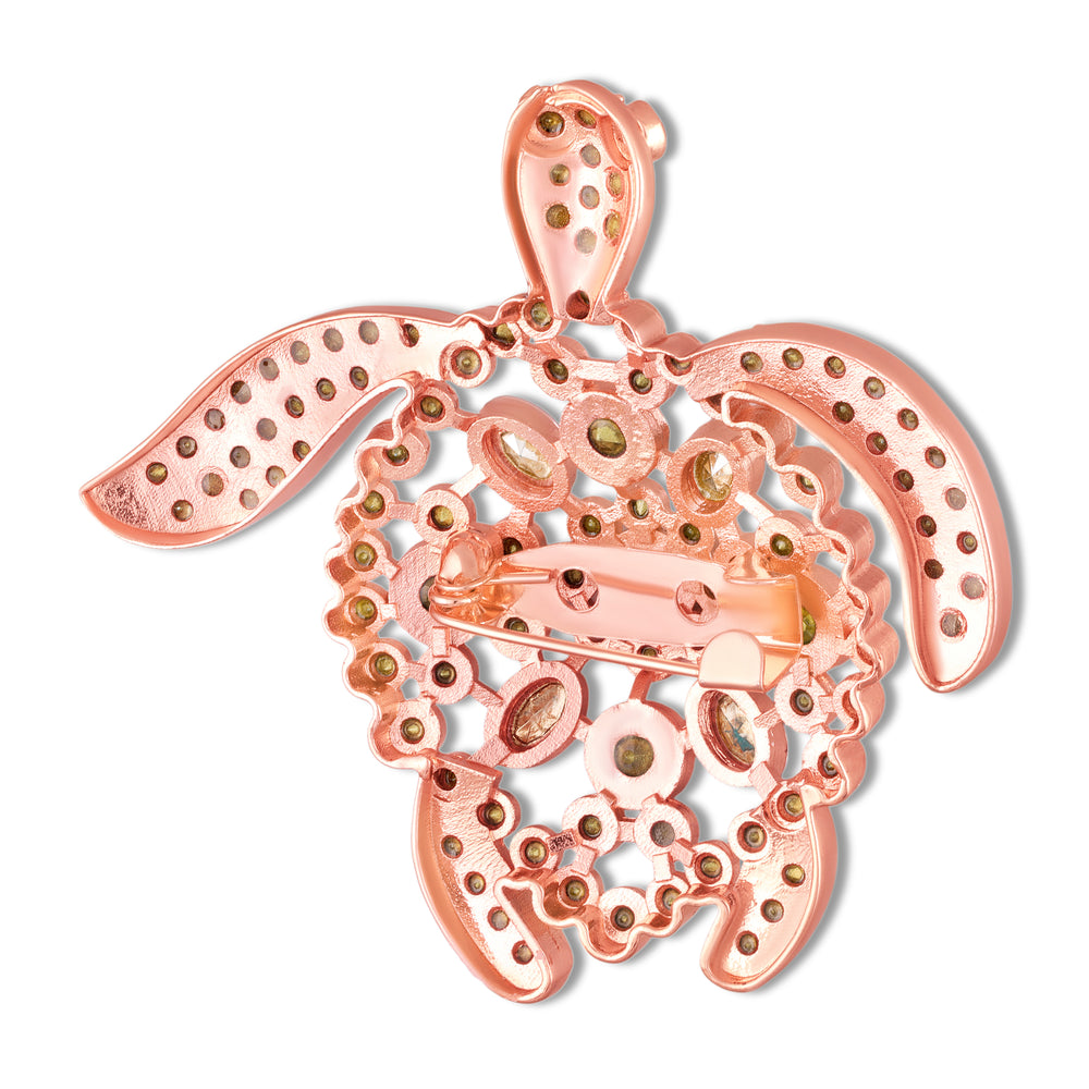 Crystal Sea Turtle Brooch