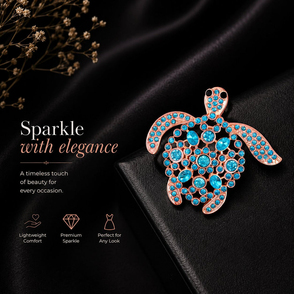 Crystal Sea Turtle Brooch