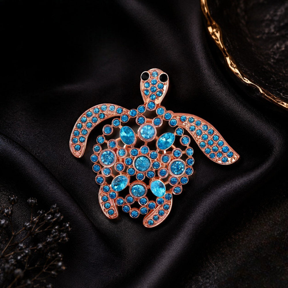 Crystal Sea Turtle Brooch