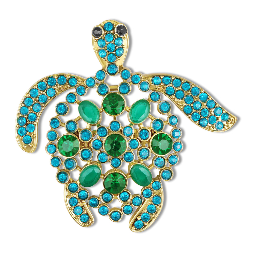 Crystal Sea Turtle Brooch