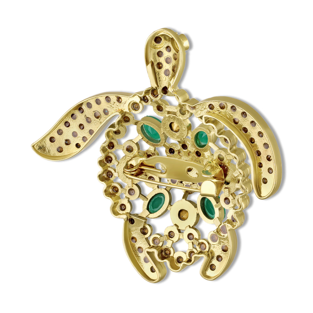 Crystal Sea Turtle Brooch