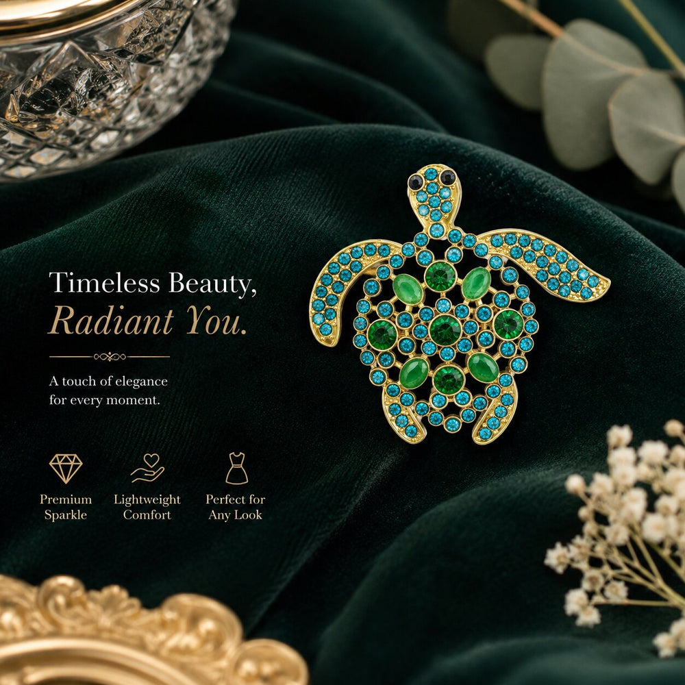 Crystal Sea Turtle Brooch