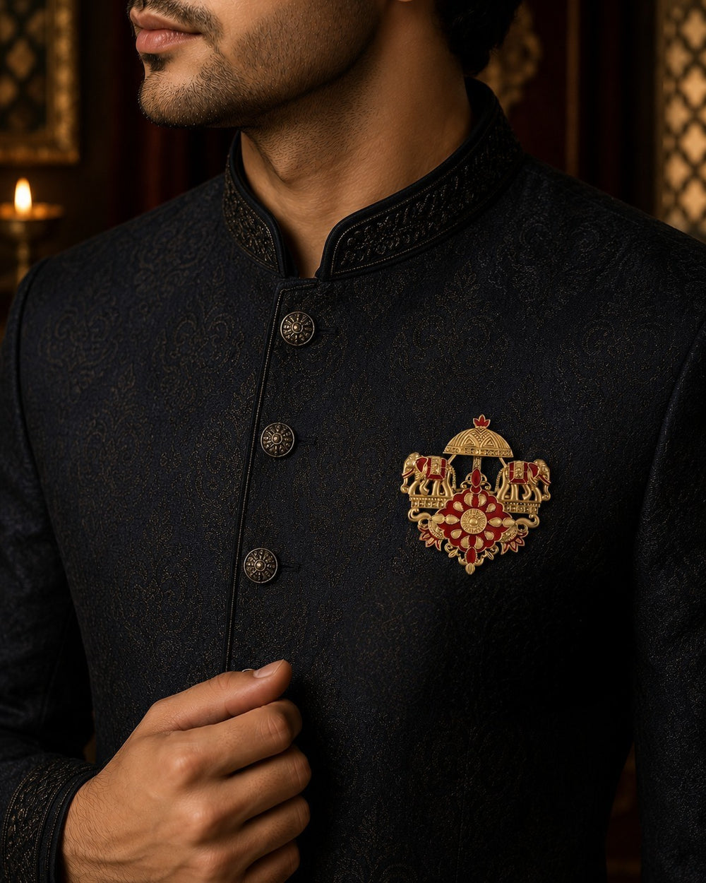 Royal Elephant Doli Men Brooch