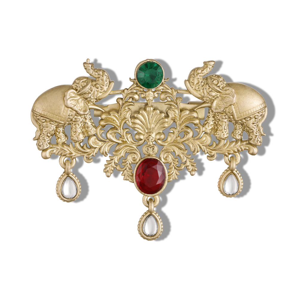 Rajwadi Elephant Brooch