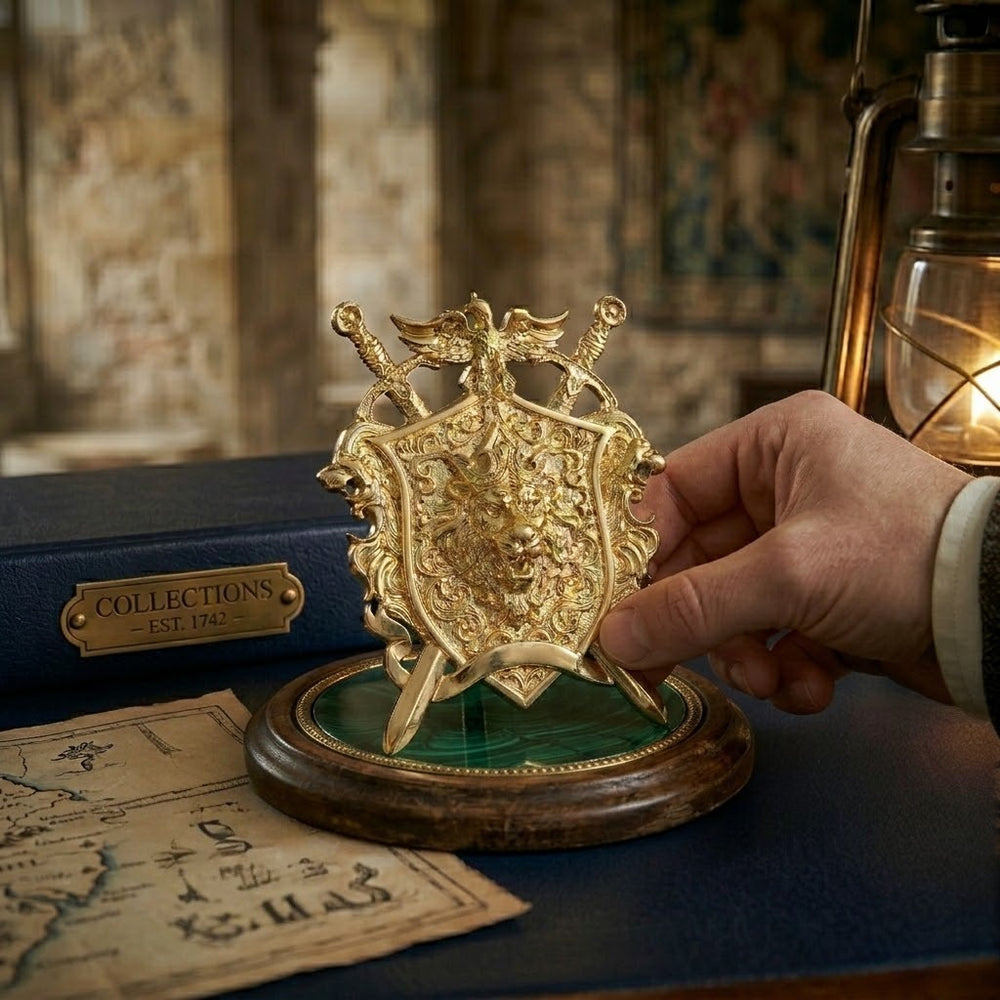 Royal Lion Crest Gold Men Brooch