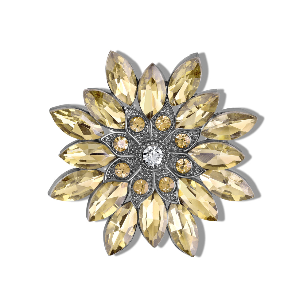 Floral Crystal Women Brooch Pin