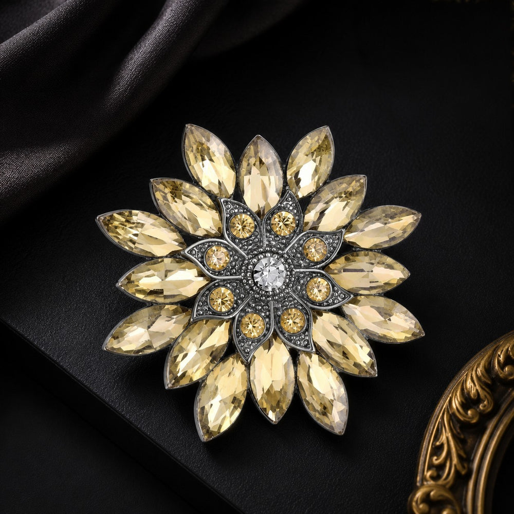 Floral Crystal Women Brooch Pin