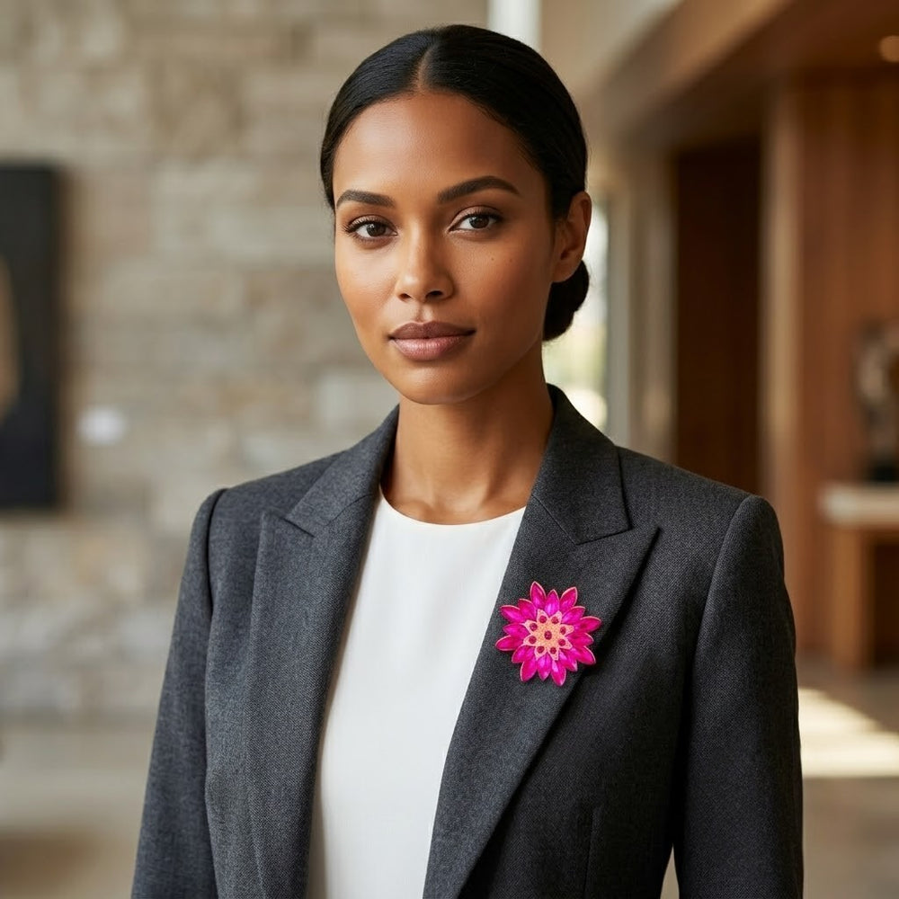 Floral Crystal Women Brooch Pin