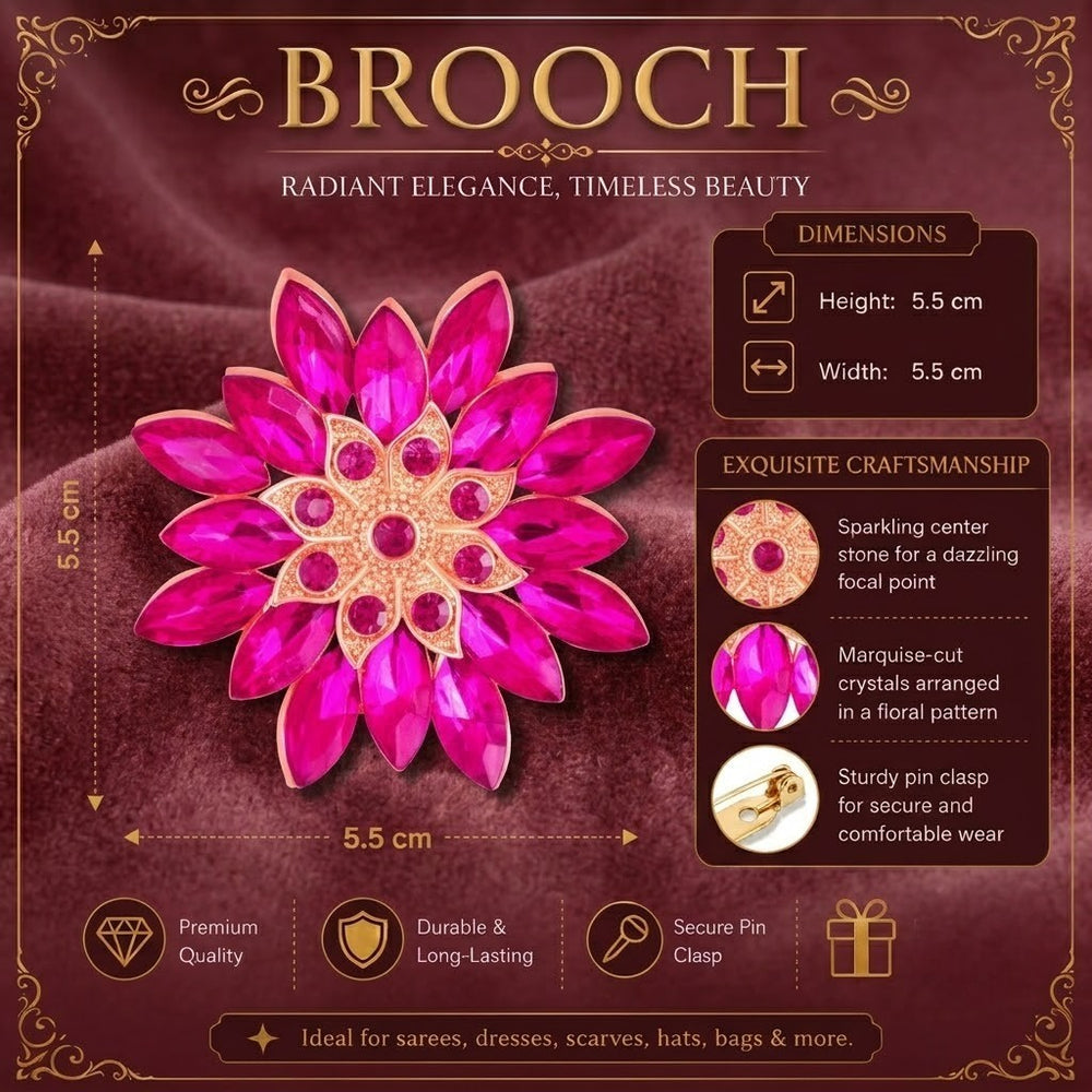 Floral Crystal Women Brooch Pin