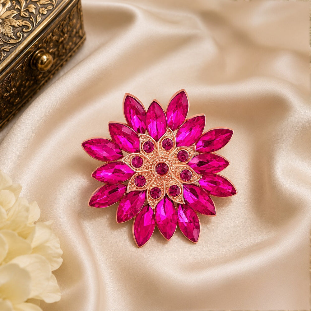 Floral Crystal Women Brooch Pin