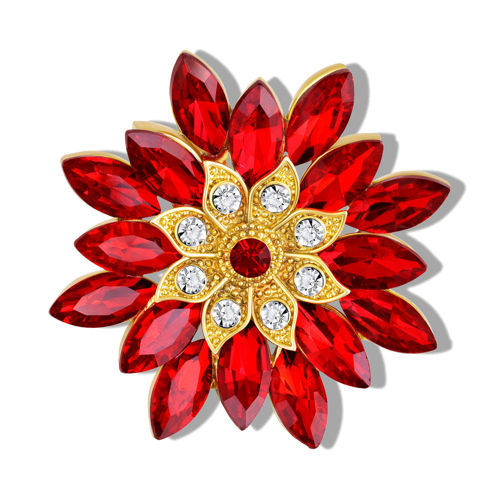 Floral Crystal Women Brooch Pin