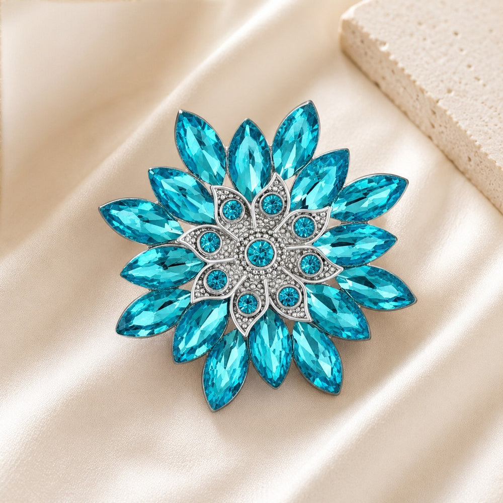 Floral Crystal Women Brooch Pin