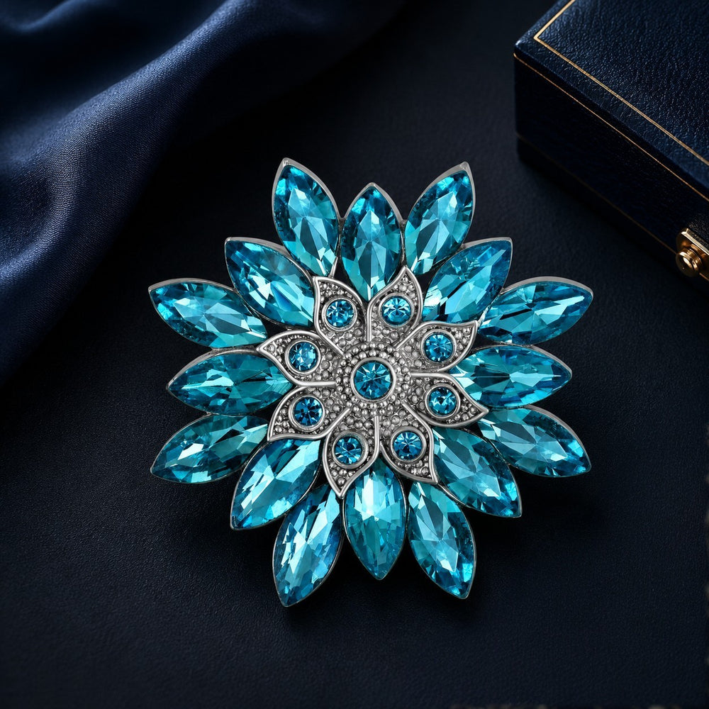 Floral Crystal Women Brooch Pin