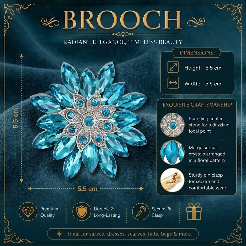 Floral Crystal Women Brooch Pin