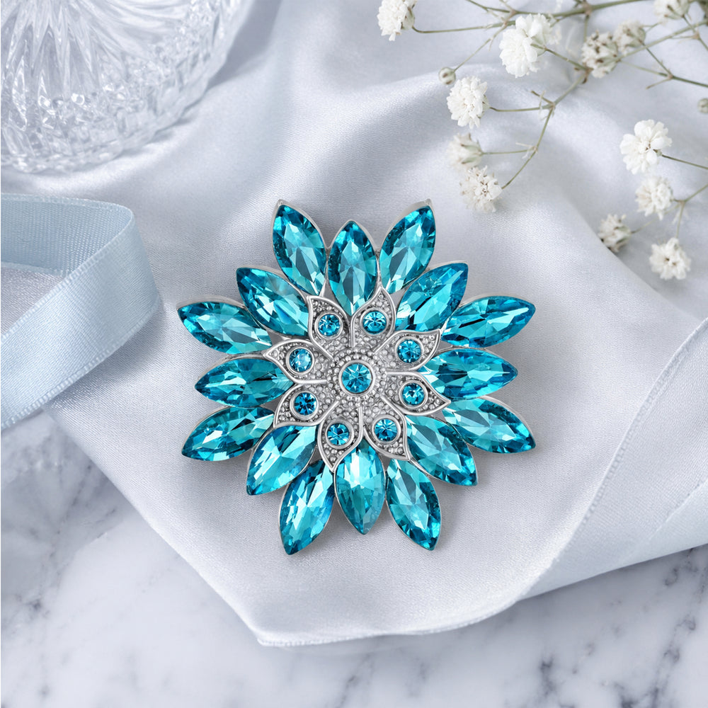 Floral Crystal Women Brooch Pin